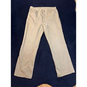 Vintage 1970s Long Haul Straight Leg Jeans Tan Beige 34x30 B23